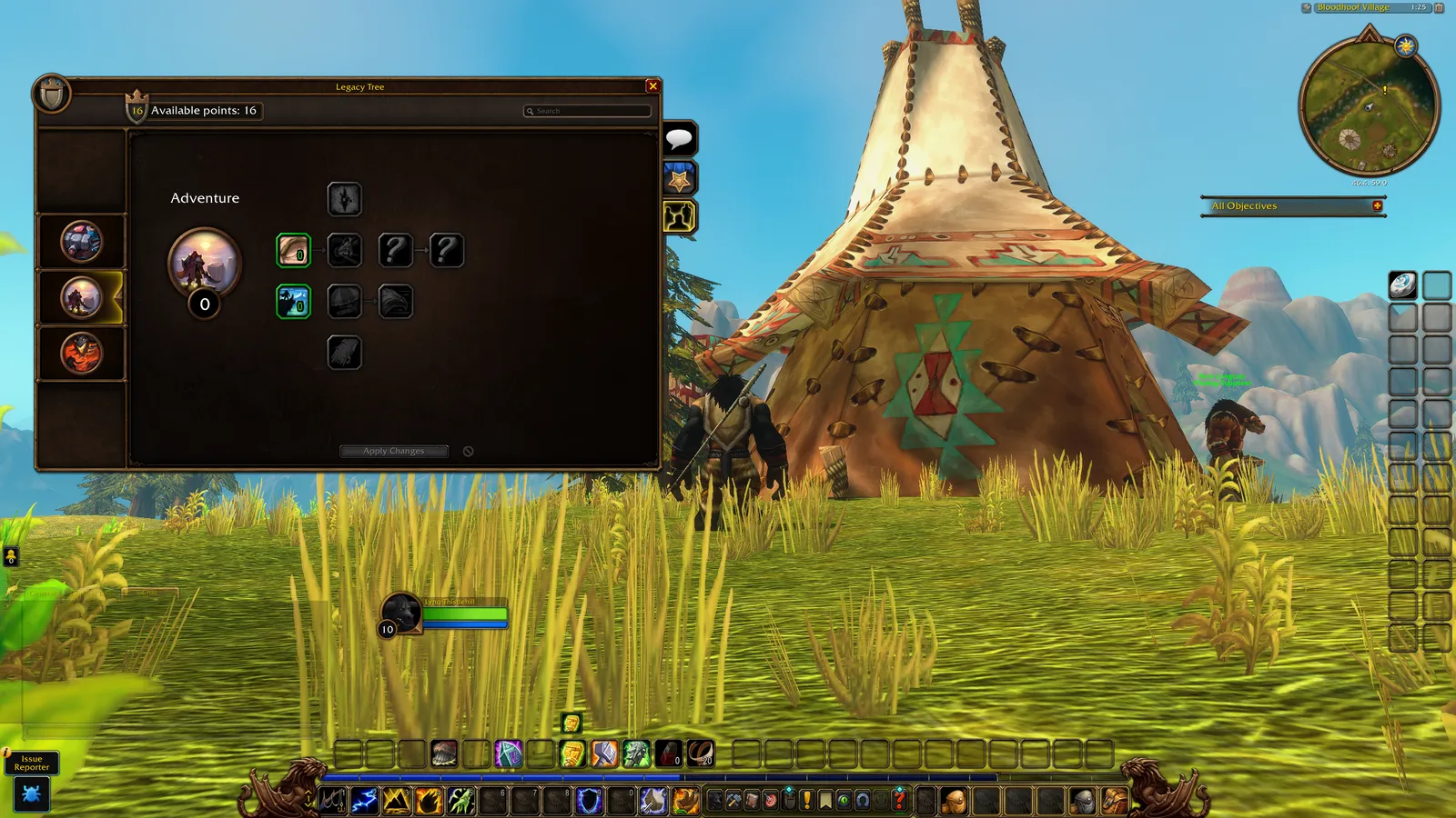 The Legacy tree window open on a Shaman in the WoW Forever beta